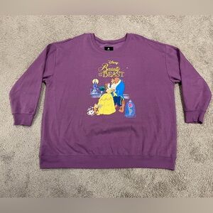Disney Beauty & The Beast Torrid Plus Sz 3X Purple Fleece Sweatshirt NEW No Tags